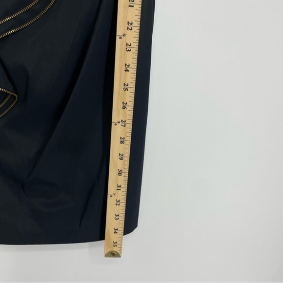 Cache Black One Shoulder Zipper Ruffle Dress - 6 - Picture 6 of 7